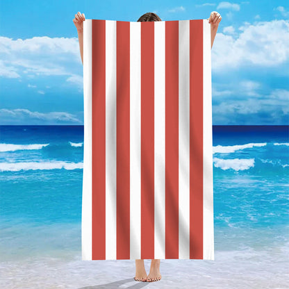 Single-sided Velvet Personalized Striped Pattern Microfiber Beach Bath Towel
