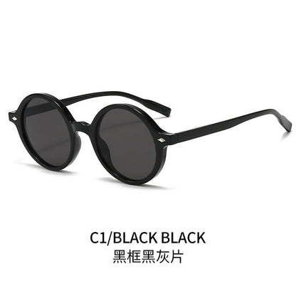 Retro Oval Sun Glasses Y2g Pure Champagne Sunglasses Female Cross-border Fashion