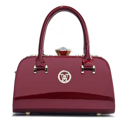 Shiny Leather Diamond-Embellished Simple And Elegant Womens Bag Multi-Functional Evening Clutch