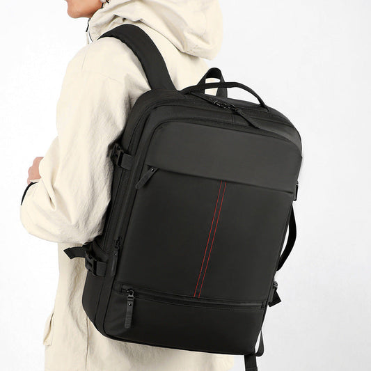 Multi-functional Boarding Solid Color Backpack Men's Waterproof Large Capacity Travel Backpack