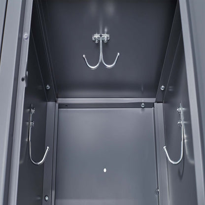 3 Employee Metal Lockers With 72 Inch High Locks, Home Gym Office, School Garage Lockers, Gray