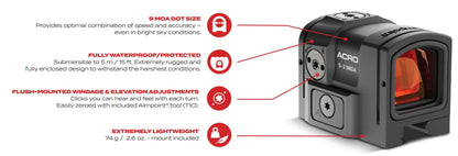 Aimpoint ACRO S-2 | 9 MOA Dot for Fast Target Acquisition | Shotgun Rib Mount Included