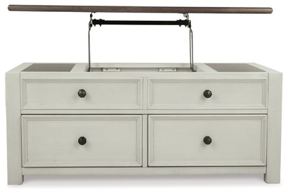 Bolanburg - Lift Top Cocktail Table - White / Brown / Beige
