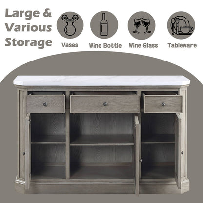 Zumala - Server - Marble Top & Weathered Oak