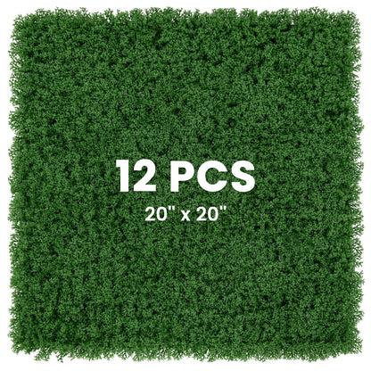 12 Pieces 20 x 20 inches Artificial Grass Wall Panels for Garden Yard Balcony