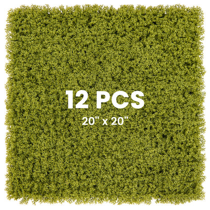 12 Pieces 20 x 20 inches Artificial Grass Wall Panels for Garden Yard Balcony