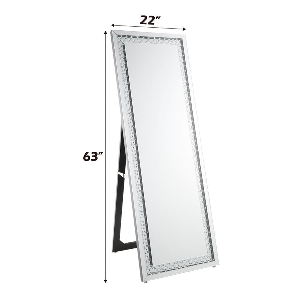 Nysa - Floor Mirror - Mirrored & Faux Crystals