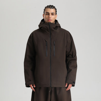 Men's Waterproof Breathable And Loose Zip Ski Suit Jacket