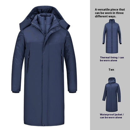 Outdoor Keep Warm Cotton Thick Windproof Waterproof Long Shell Jacket