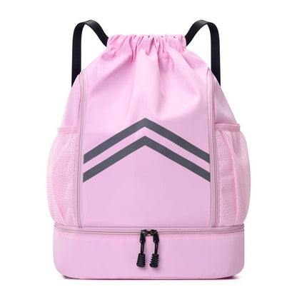 Men's Drawstring Drawstring Bag With Reflective Backpack For Sports