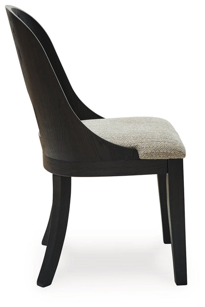 Rowanbeck - Dining Upholstered Side Chair (Set of 2) - Gray / Black