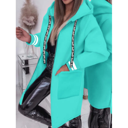 Women'S Elegant Hooded Zip-Up Jacket