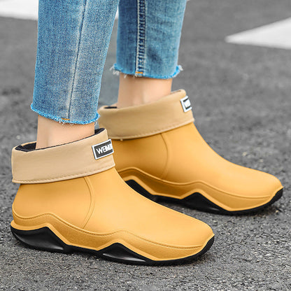 New Men's Rain Boots Short Tube Outdoor Waterproof Shoes