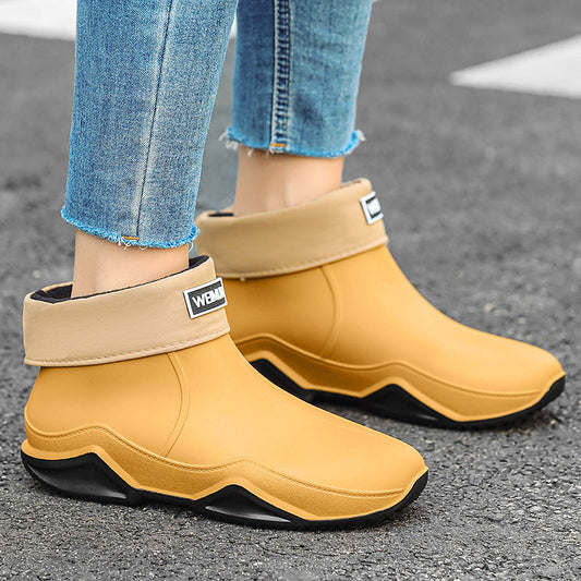 New Men's Rain Boots Short Tube Outdoor Waterproof Shoes