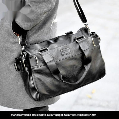 Men's Handbag Leather Casual Large-capacity Travel Shoulder Bag