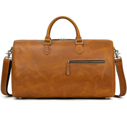 Retro Crazy Horse Leather Travel Bag Large Capacity
