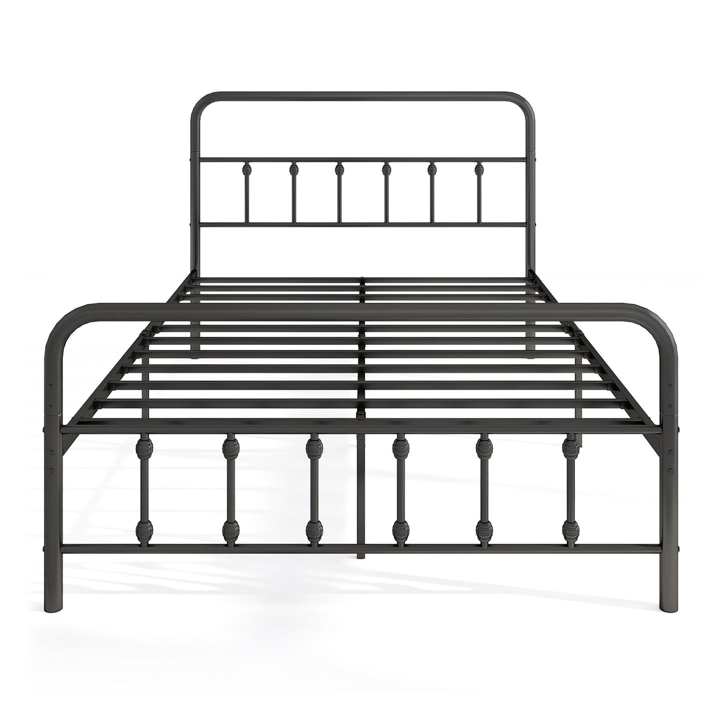 Bed Frame with Headboard and Under Bed Storage Black