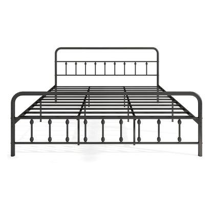 Bed Frame with Headboard and Under Bed Storage Black