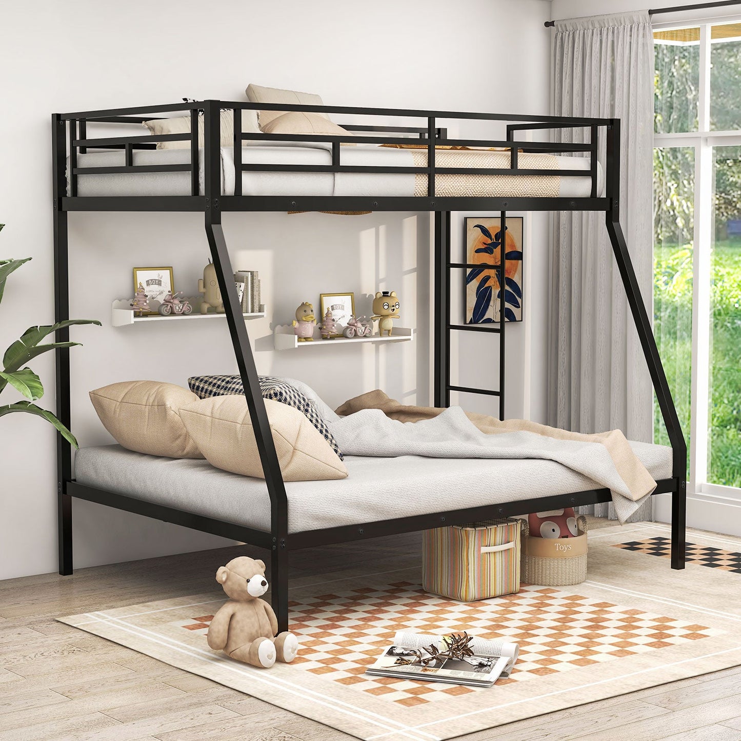 Space-saving Metal Slatted Bed Frame for Teens and Adults Noise-free No Box Spring Needed