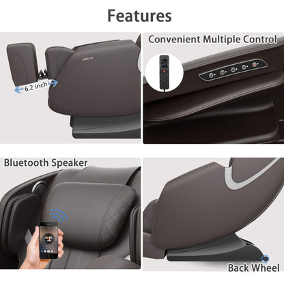 Bosscare Full-Body Zero-Gravity Leather Massage Chair With Zero Gravity And Bluetooth [GR8012] (SAK12074)