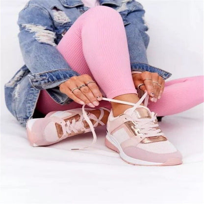 Plus Size Casual Platform Dad Shoes Lace-up Wedge Sports Women