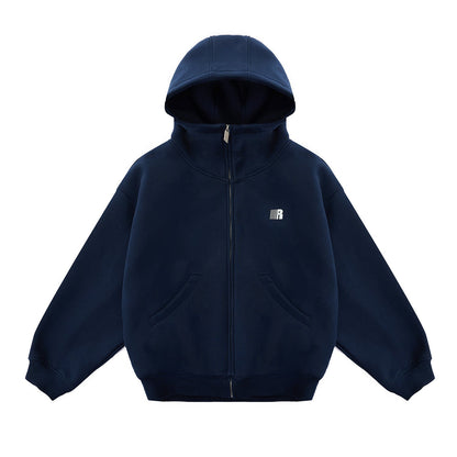 Heavyweight High-neck Air-layer Hooded Sweatshirt