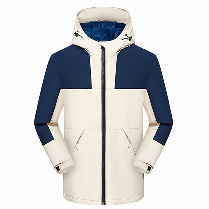 Fleece Thickened One-piece Windproof Waterproof Jacket