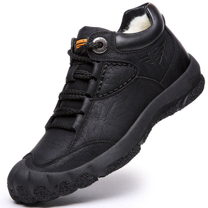 Thickened Casual Fleece-lined Warm Snow Boots Outdoor Non-slip Hiking Shoes