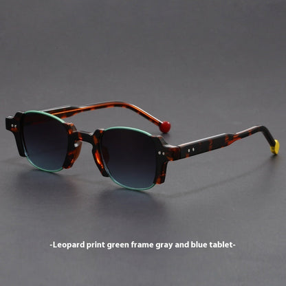 European And American Retro Pin Sun Glasses Korean Hong Kong Style Square Frame Sunglasses