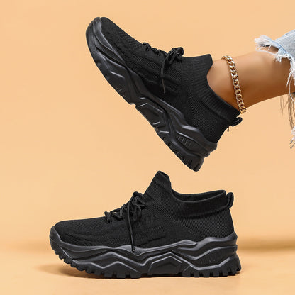 Plus Size Sports Women's Shoes Breathable Flying Woven Lazy Shoes
