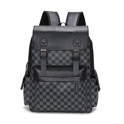 Large Capacity Travel Leisure Plaid Backpack