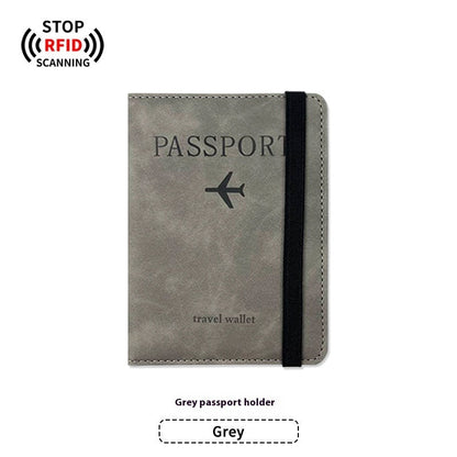PU Leather Anti-magnetic Passport Holder Luggage Tag Suit