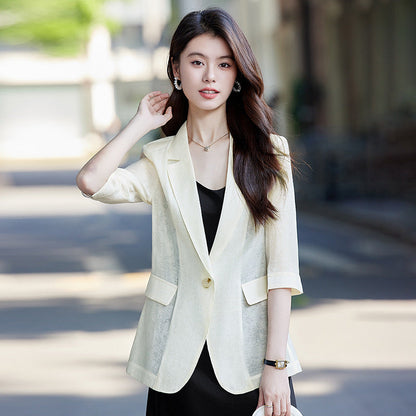 Fashionable Goddess-Style Cropped-Sleeve Lightweight Sun-Protection Jacket