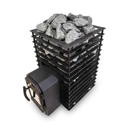 Cozy Heat Quattro Thru-Wall Square Style Sauna Stove With Sauna Stones [COZY QUATTRO TW] (SAK81754)