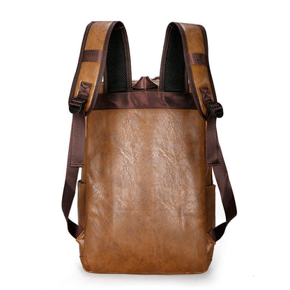 Korean Style Backpack Men's PU Leisure Travel