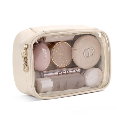 Leather Transparent Cosmetic Bag Travel Essential