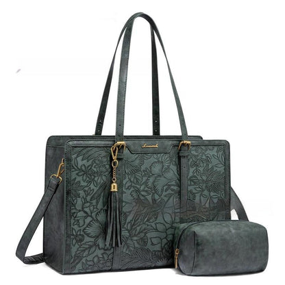Women's Laptop Bag Vintage Leather Large Capacity