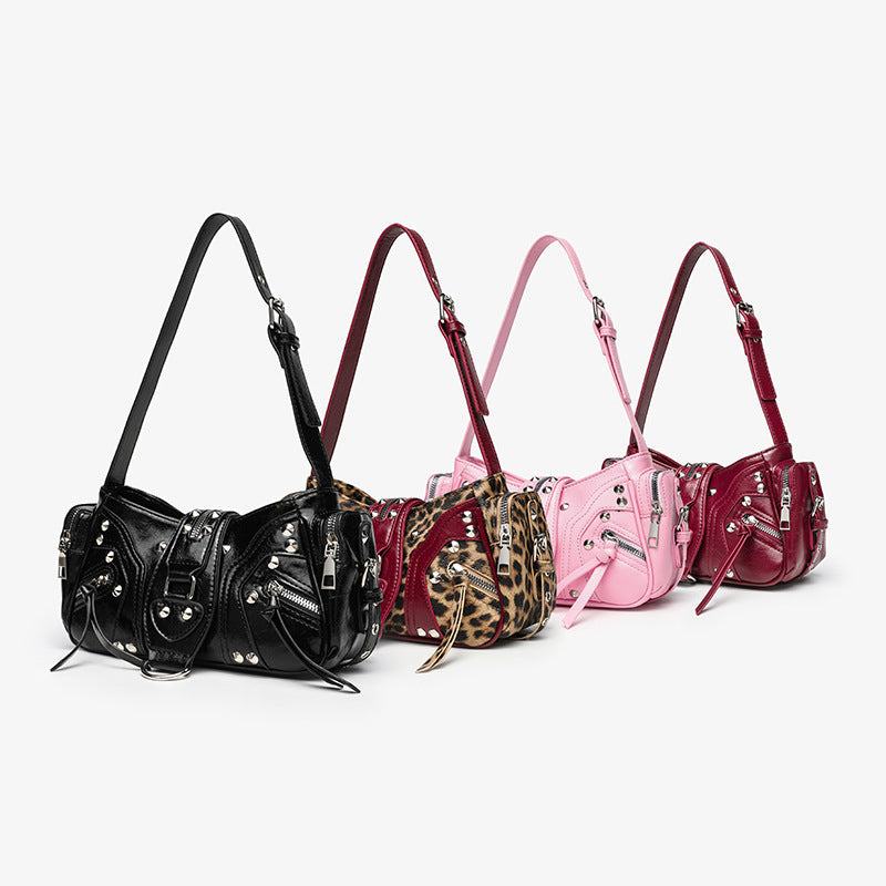 Edgy Y2k-style Single-shoulder Commuter Crossbody Biker Bag