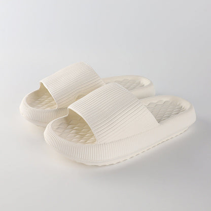 Summer EVA Slippers Solid Color Rhombus Stripe Anti-slip Slippers New Women's Home Shoes