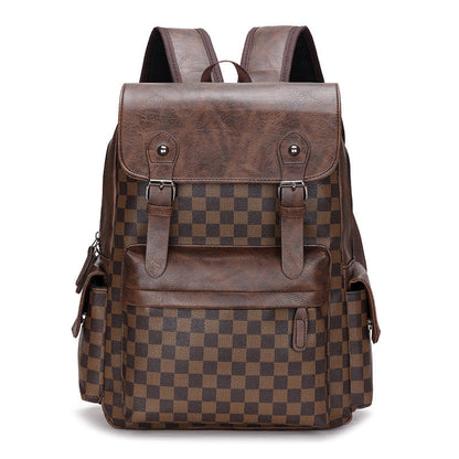 Large Capacity Travel Leisure Plaid Backpack