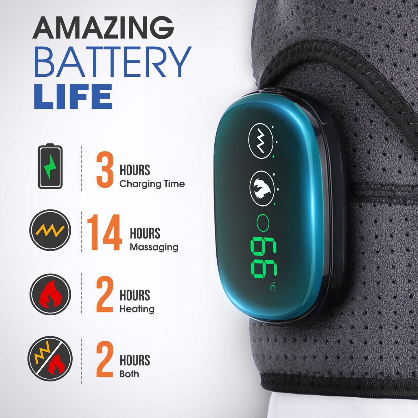 USB Rechargeable Convenient Electric Heating Shoulder Massage Heated Back Shoulder Brace Adjustable Heating Shoulder Massage Belt For Arm Muscle Relaxation