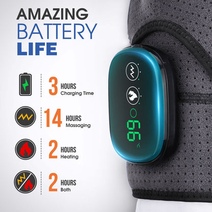 USB Rechargeable Convenient Electric Heating Shoulder Massage Heated Back Shoulder Brace Adjustable Heating Shoulder Massage Belt For Arm Muscle Relaxation