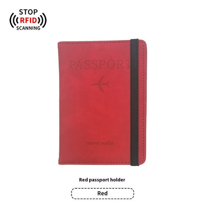 PU Leather Anti-magnetic Passport Holder Luggage Tag Suit