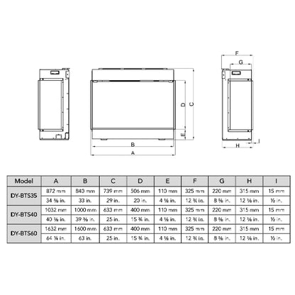 Dynasty Melody 40-Inch Multi-Sided Smart Electric Fireplace With Remote Control [DY-BTS40] (SAK48210)