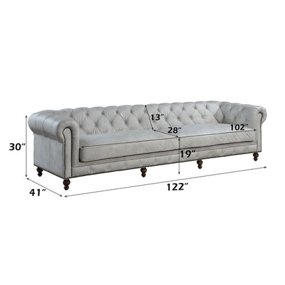Ofer - Sofa - Vintage White Top Grain Leather