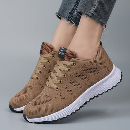 Plus Size Spring And Autumn Sneakers Women's Fly-kit Mesh Women's Shoes