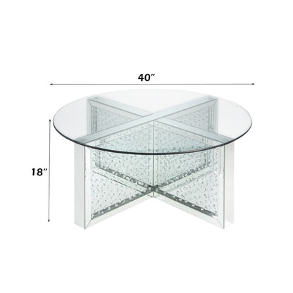 Nysa - Coffee Table - Mirrored & Faux Crystals