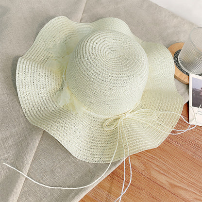 Sun-proof Bow Seaside Vacation Beach Large Straw Hat