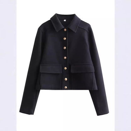 Women's Soft Metal-buckle Decorated Coat