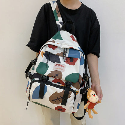 High School And College Student Mori Style Contrast Color Travel Backpack